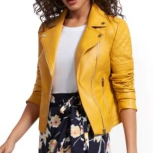 NY&CO Faux-Leather Asymmetrical Moto Jacket